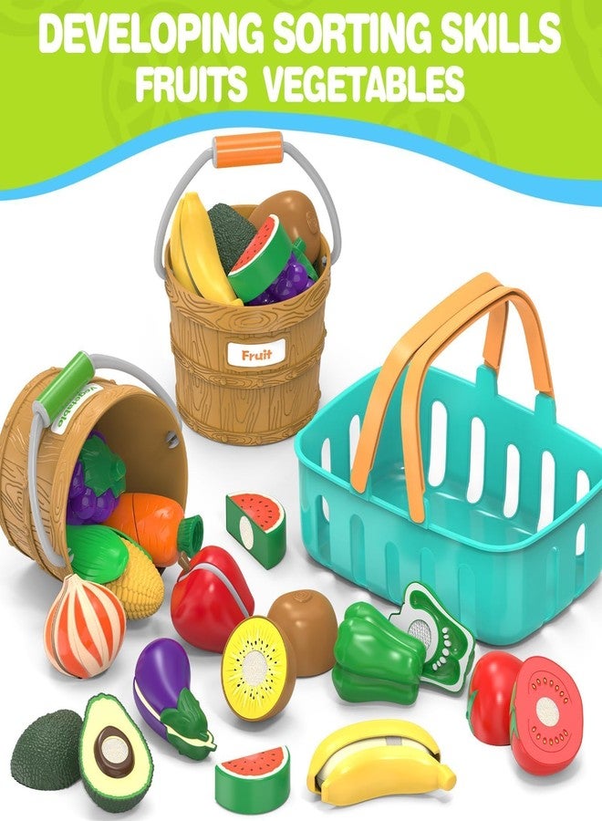 MOEAWS Play Food Sets for Kid Kitchen, Preschool Learning Toy, Cutting Food Sorting Toy for Toddler 3-8, Pretend Play Accessories for Toddler, Birthday Christmas Education Gift for Boys Girls - Image 3